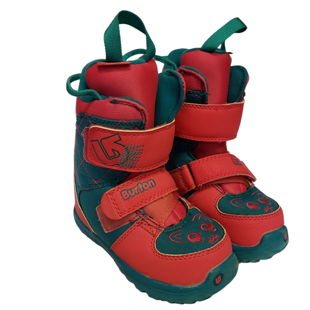 Burton Mini Grom Childs Snowboard Boots Size C11 Pink Teal Lightweight